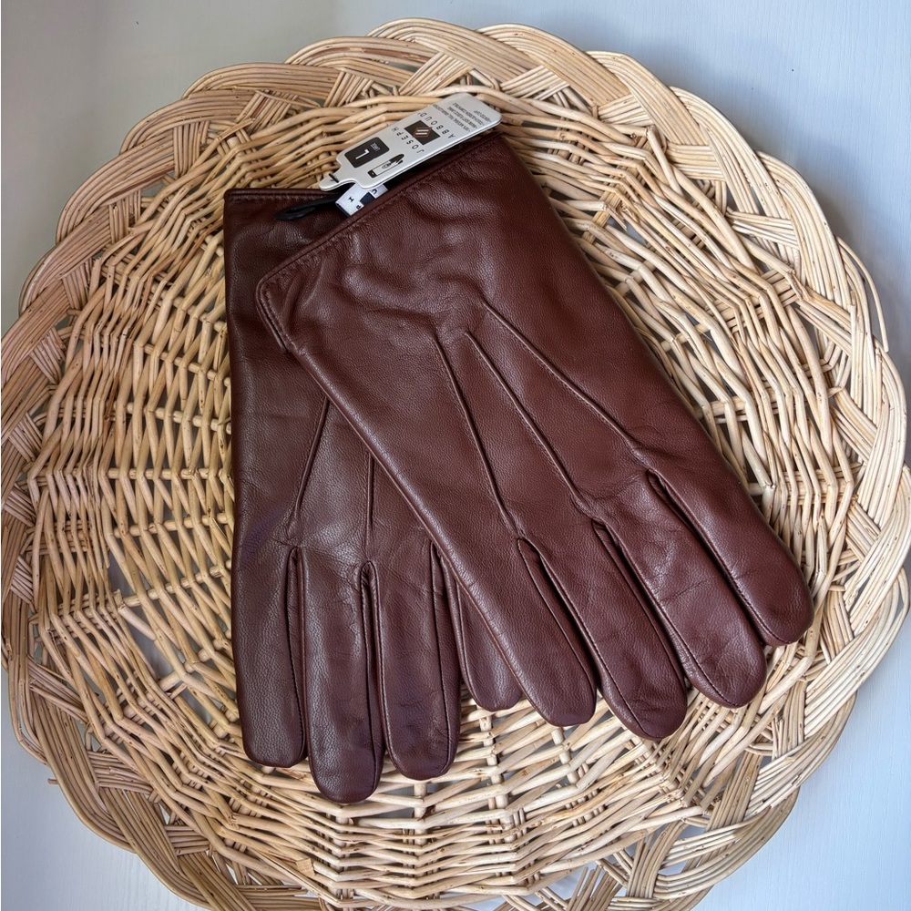 New - Joseph Abboud Brown Leather Gloves